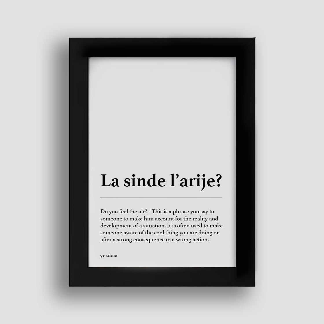 Quadro La sinde l'arije?